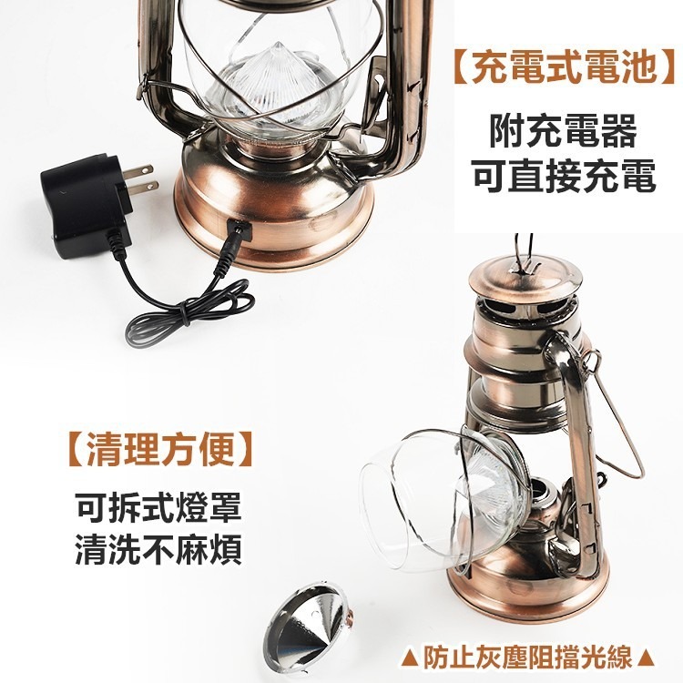 露營燈 煤油LED燈 露營氣氛燈 野營燈 古檯燈 帳篷燈 手提燈 馬燈煤油燈 復古LED燈【CP082】-細節圖7
