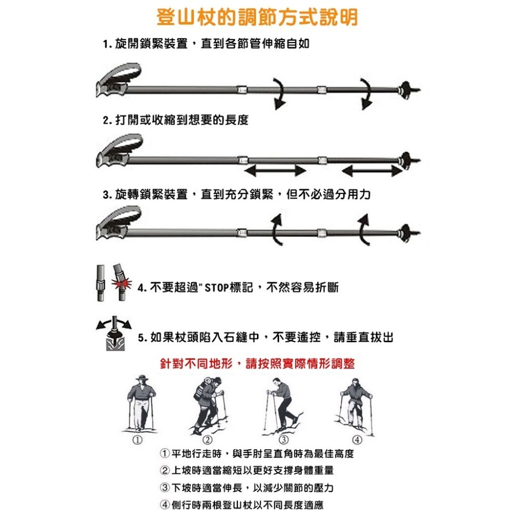 超輕量 登山杖 登山 登山用品 拐杖 手杖 鋁合金 鎢鋼 鋁合金登山杖 四節 戶外【CP068】-細節圖8