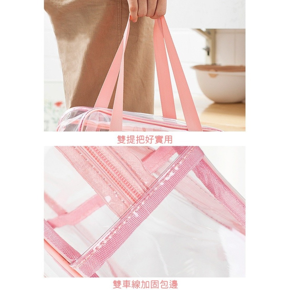 透明包 手提袋 透明防水側背包 大容量 收納化妝包 手提包 PVC 透明洗漱包 果凍包 側背包 【RB568】-細節圖5