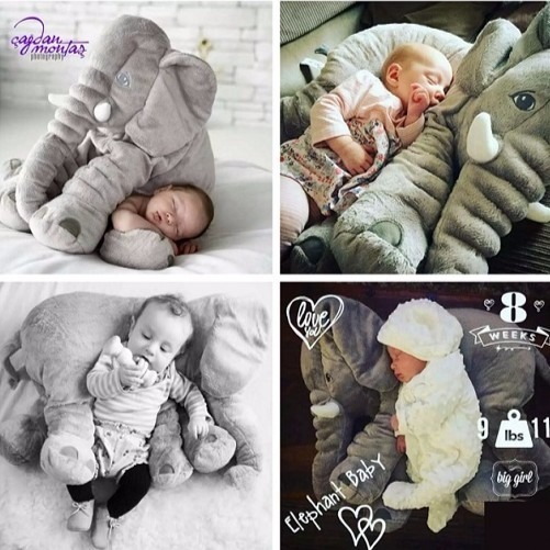 大象抱枕 IKEA 同款 彩色 安撫枕 靠枕 嬰兒 寵物 安撫 抱枕 絨毛娃娃【RS520】-細節圖3