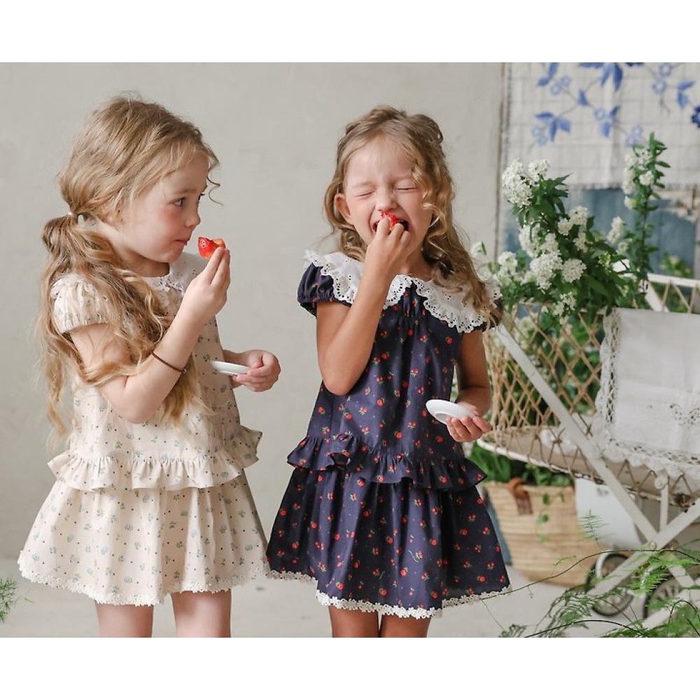 FLO 小碎花娃娃領套裝-細節圖3