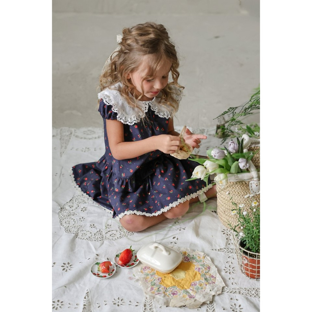 FLO 小碎花娃娃領套裝-細節圖4