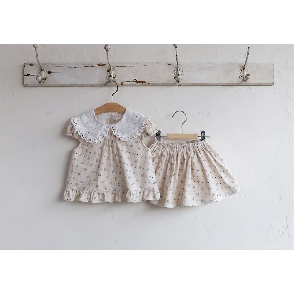 FLO 小碎花娃娃領套裝-細節圖6