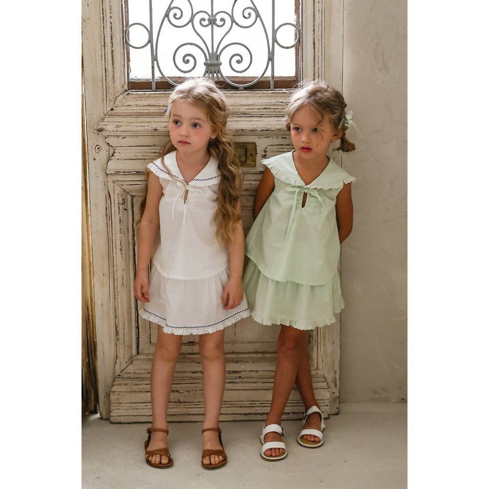 FLO 荷葉領綁帶上衣-細節圖2