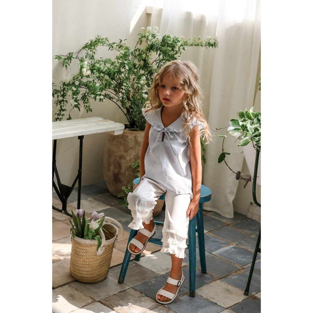 FLO 荷葉領綁帶上衣-細節圖7