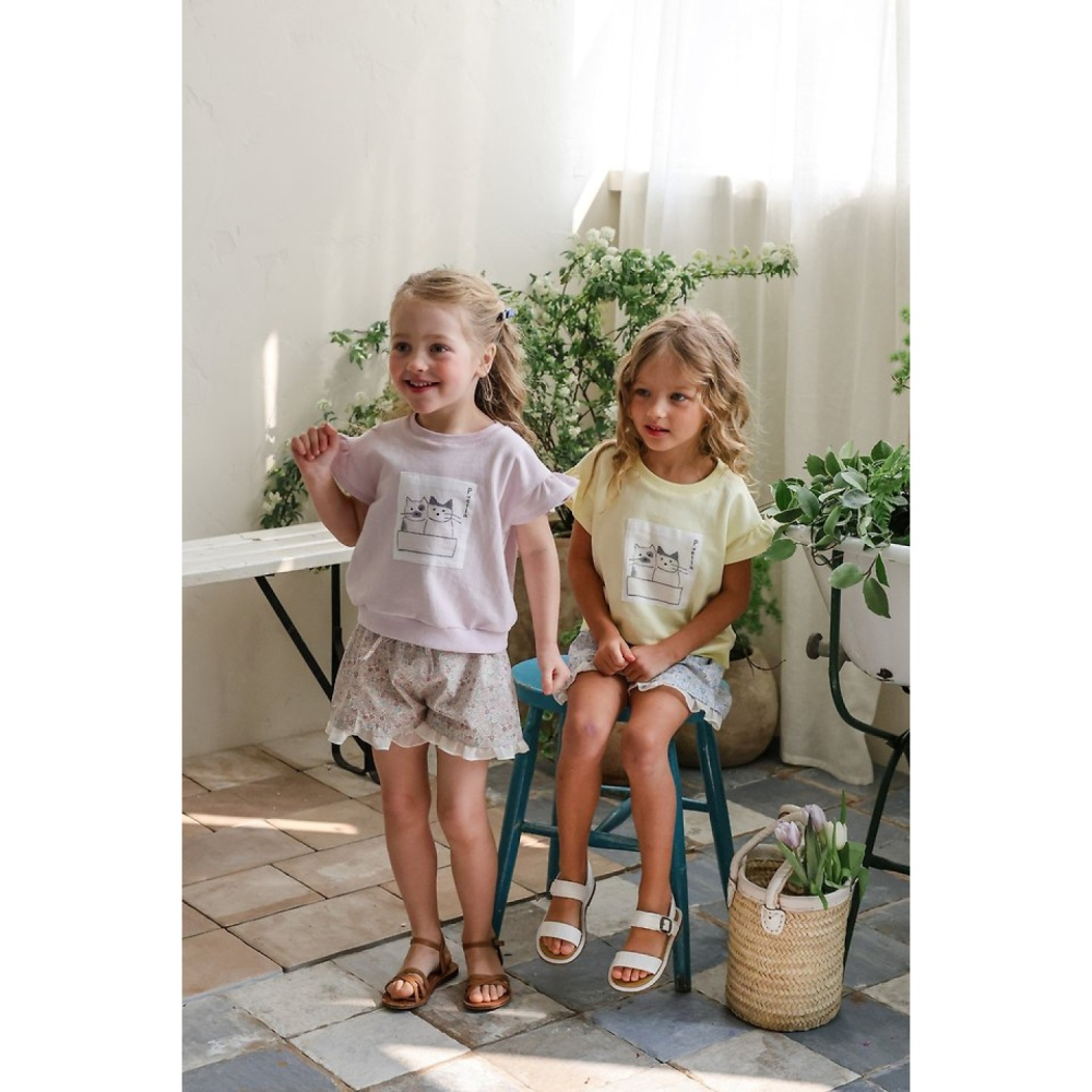 FLO 碎花荷葉短褲-細節圖3