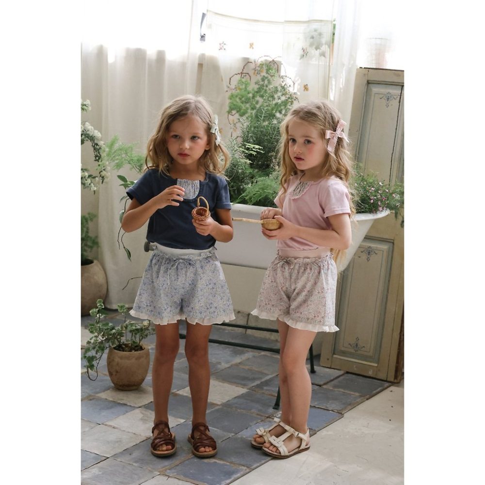 FLO 碎花荷葉短褲-細節圖4