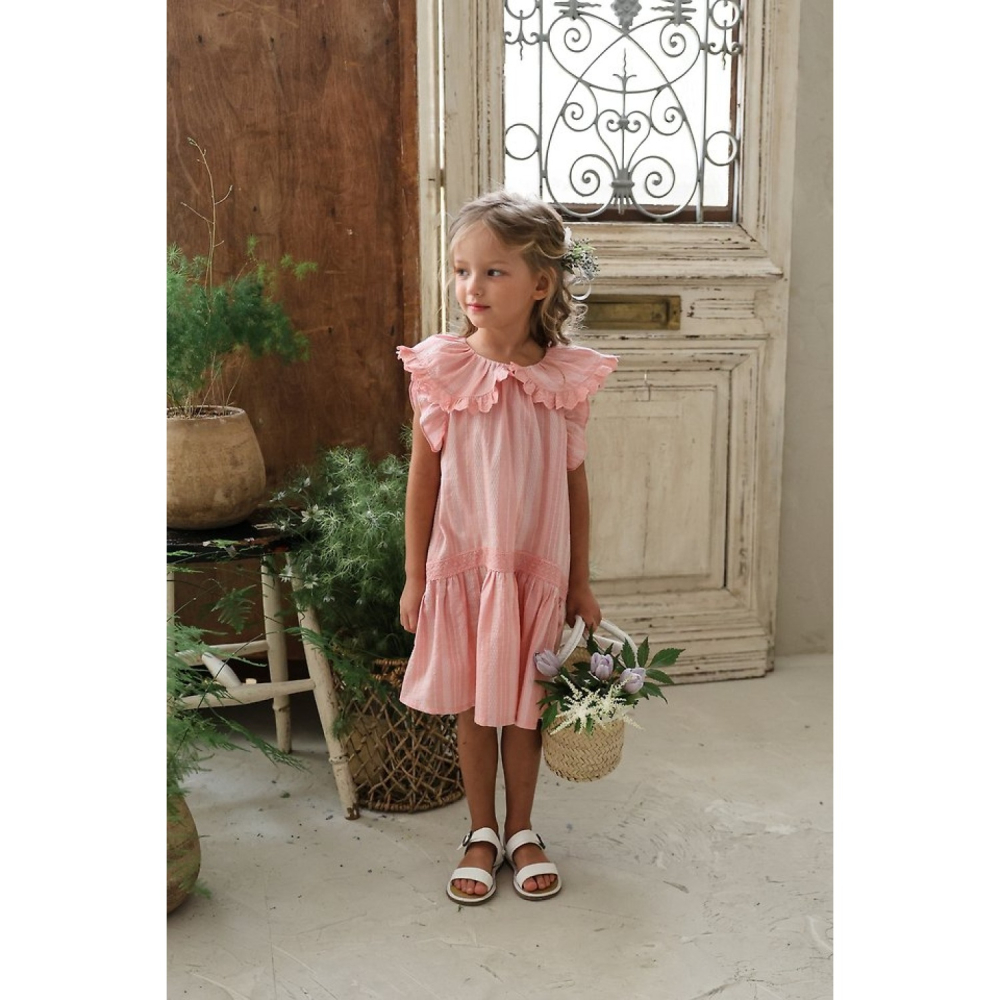 FLO 荷葉領氣質洋裝-細節圖3