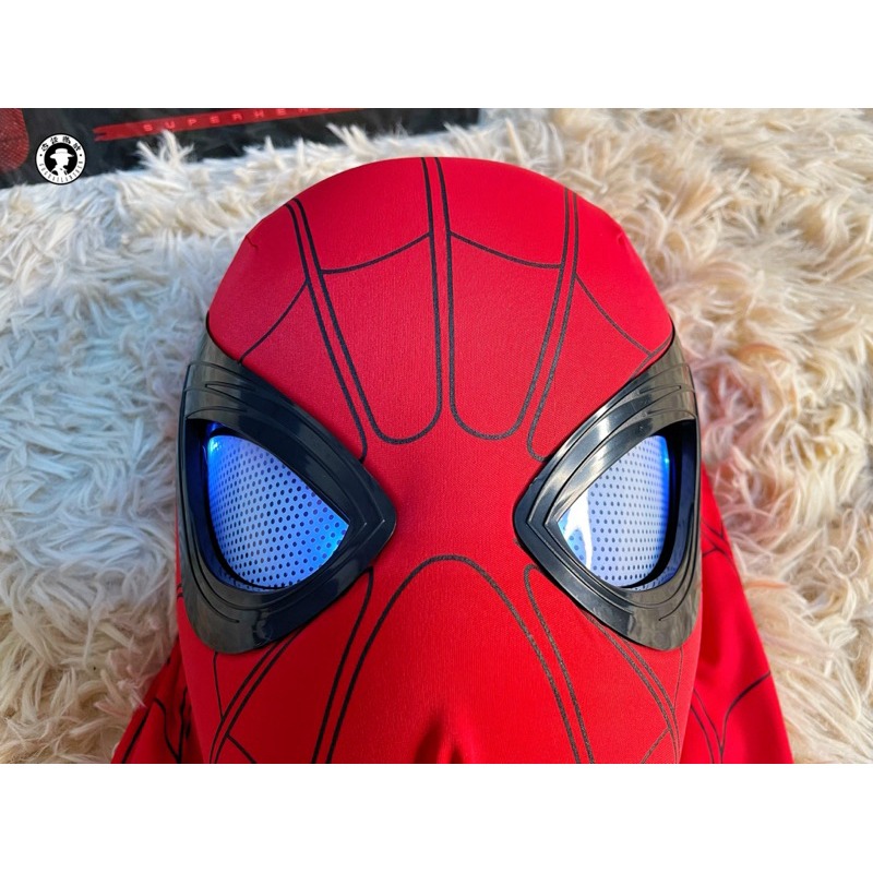 現貨蜘蛛人面具 電動頭套面罩 可眨眼 電影動漫人物 愛好收藏品 cosplay 交換禮物-細節圖2