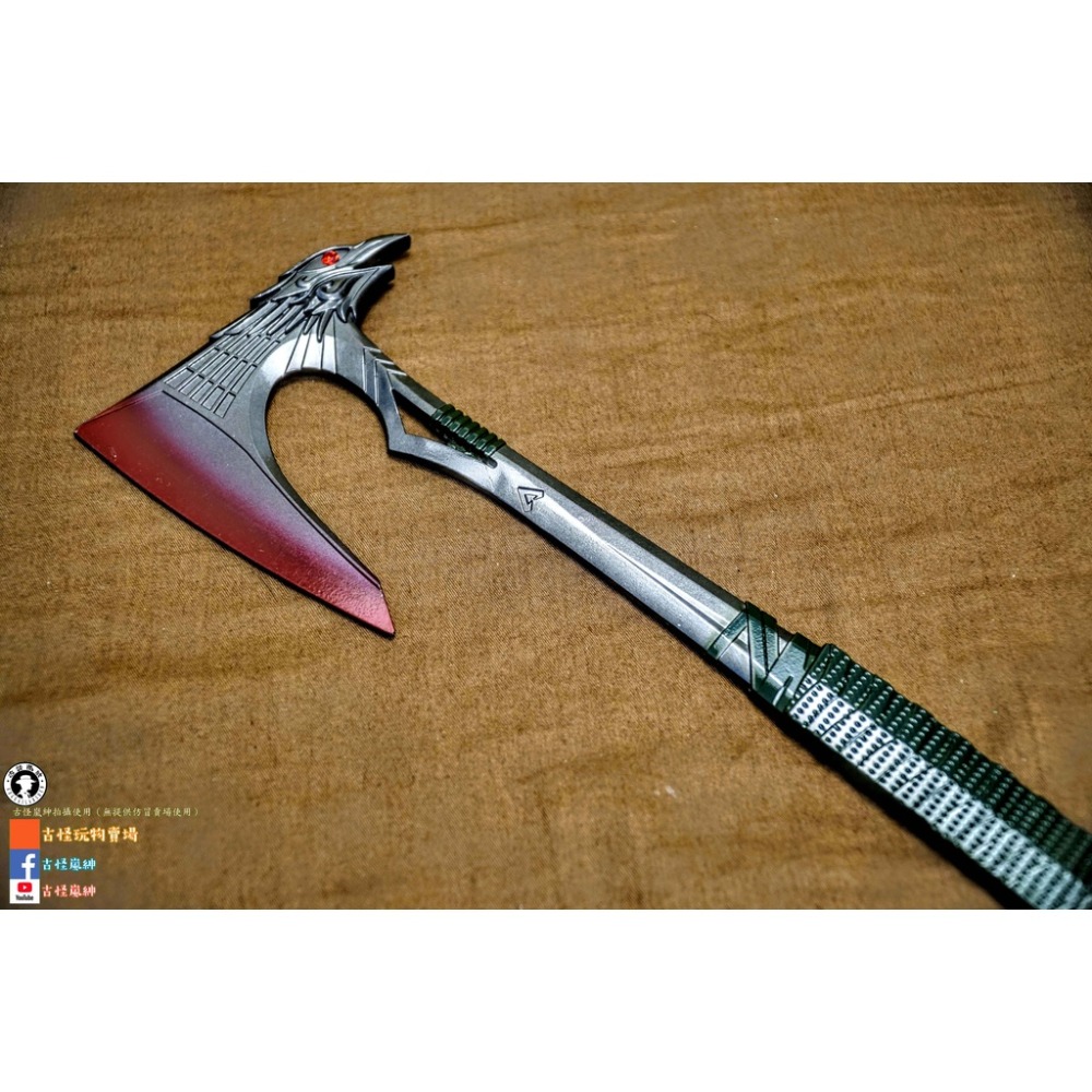APEX全金屬英雄尋血犬渡鴉之咬斧頭/29cm280g紅綠兩款/14cm110g紅款/共三款/送展示架-規格圖8