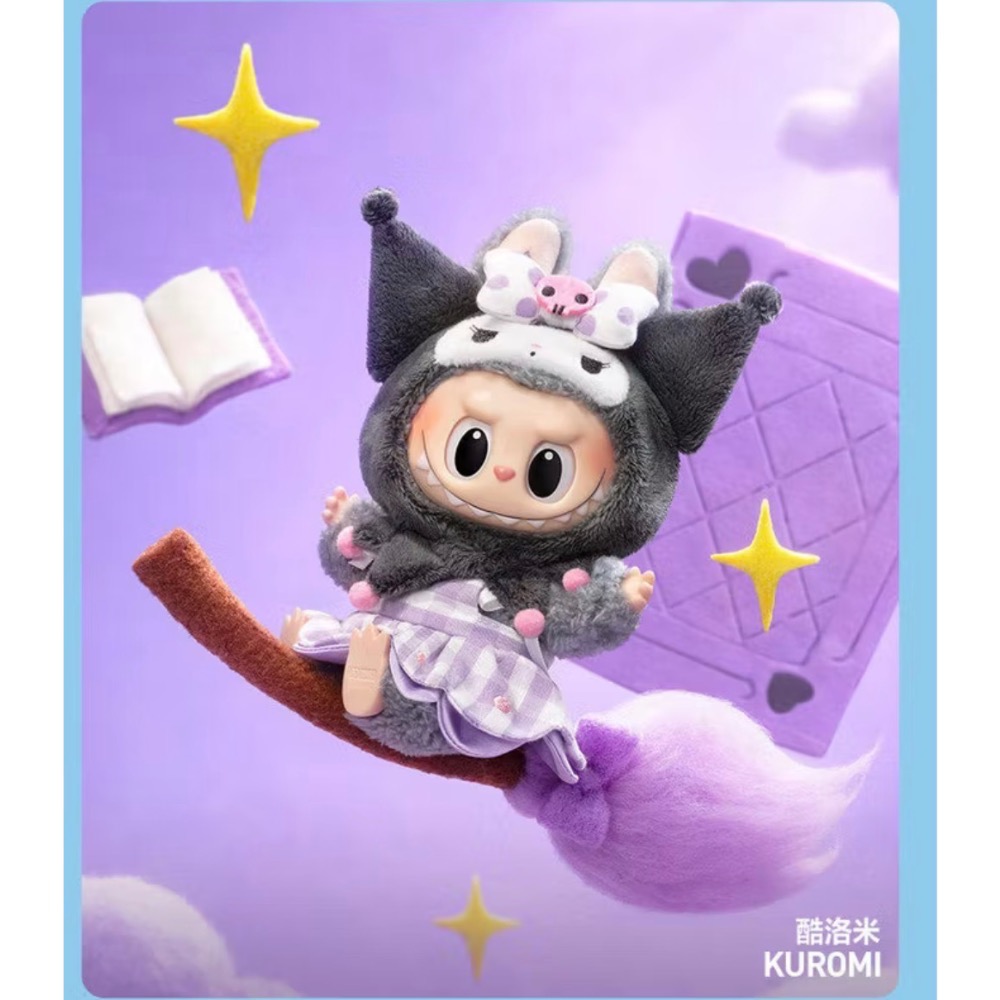Labubu 正品 popmart 泡泡瑪特 labubu 拉布布x三麗鷗Sanrio 角色聯名 絨毛吊飾 盲盒-細節圖3