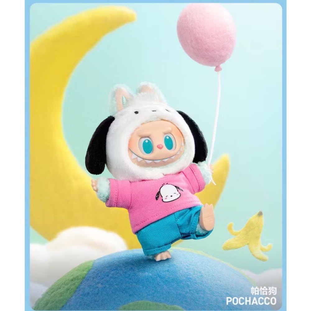 Labubu 正品 popmart 泡泡瑪特 labubu 拉布布x三麗鷗Sanrio 角色聯名 絨毛吊飾 盲盒-細節圖5