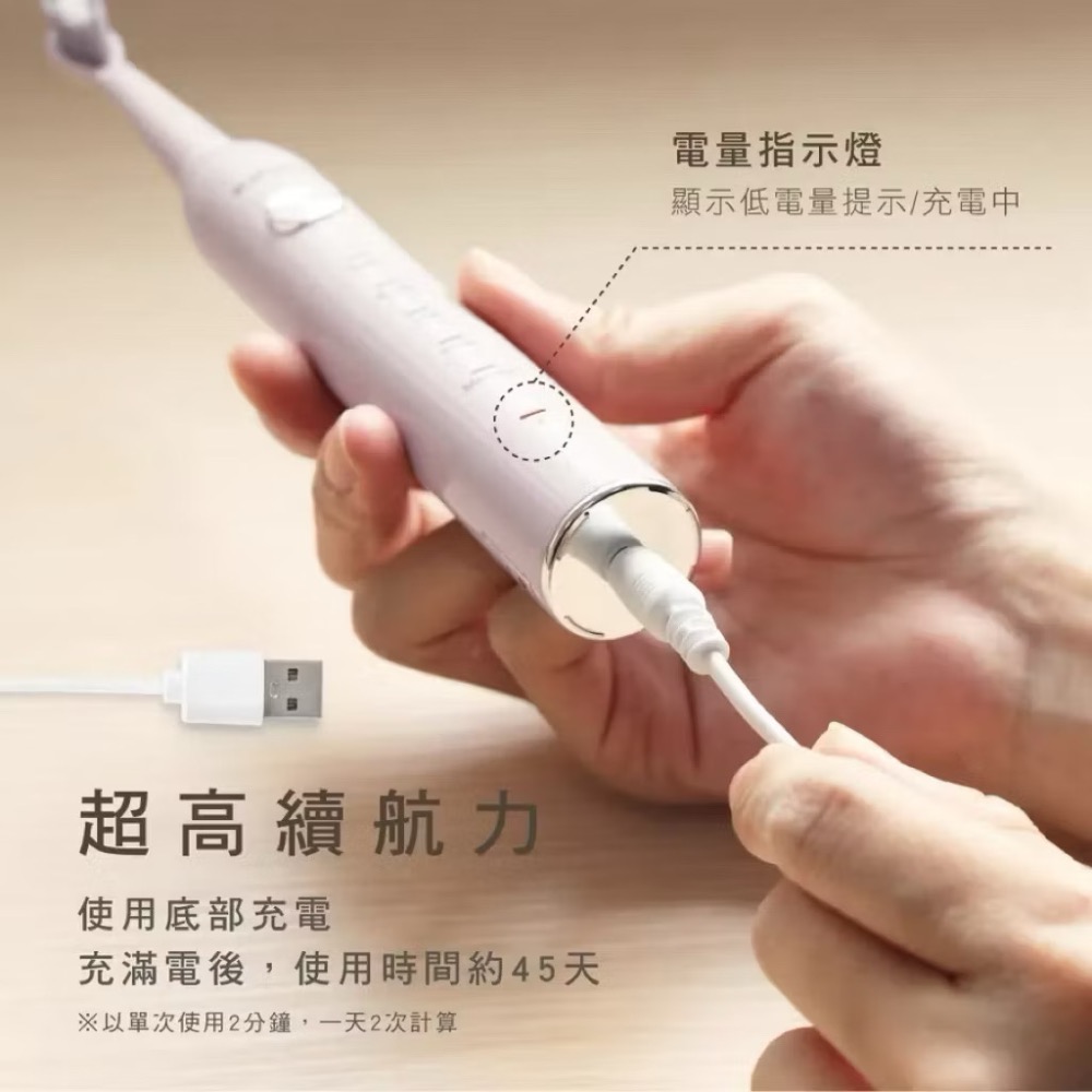 KINYO音波電動牙刷 ETB-818 防水電動牙刷 軟毛牙刷 音波震動牙刷 電動牙刷 IP7X防水 波浪型刷毛-細節圖6