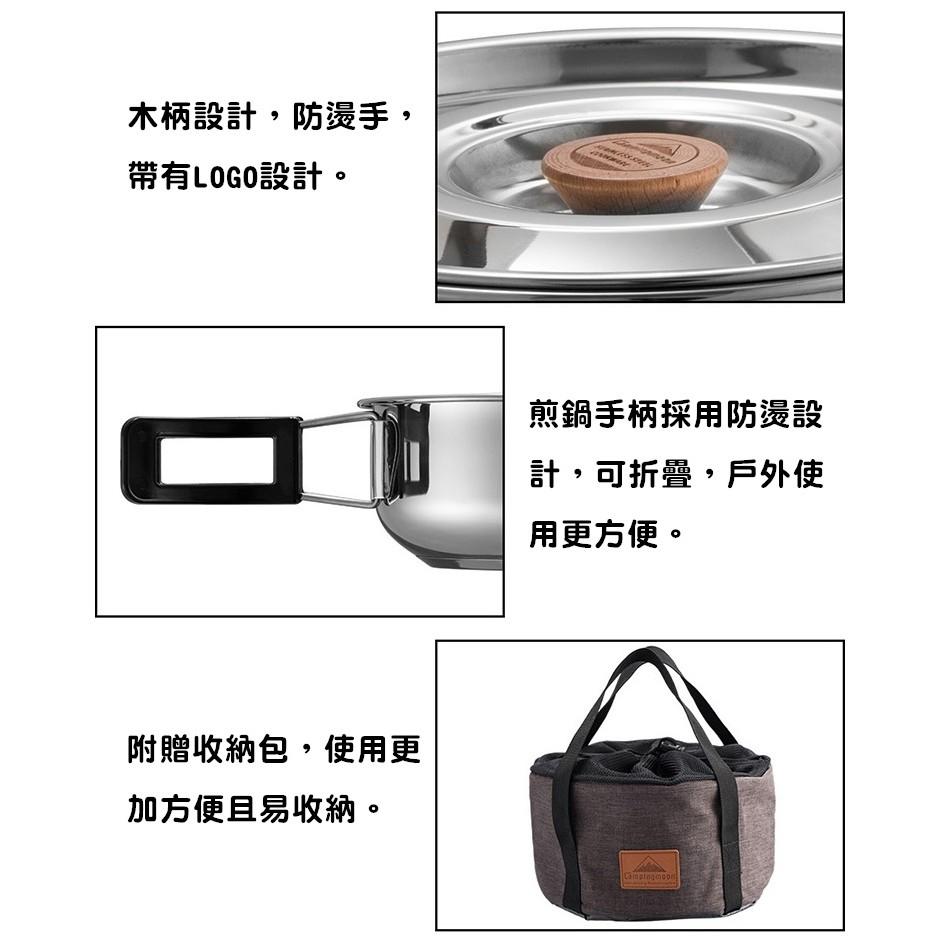 【原廠授權】柯曼 不鏽鋼鍋具組 6人套鍋 露營套鍋 折疊鍋 飯鍋 湯鍋 鍋子 露營 Campingmoon【CP042】-細節圖7
