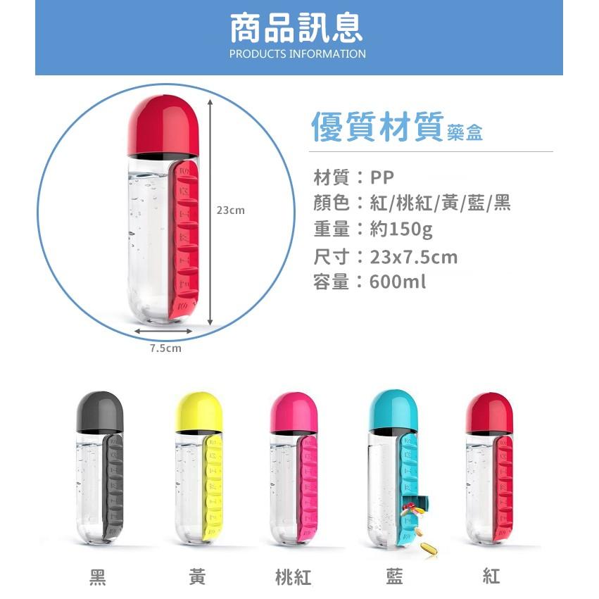 【台灣24H出貨】二合一藥盒水瓶 藥盒杯 便攜藥盒瓶 塑膠瓶 隨身瓶 環保水瓶 創意水杯【RS1096】-細節圖6