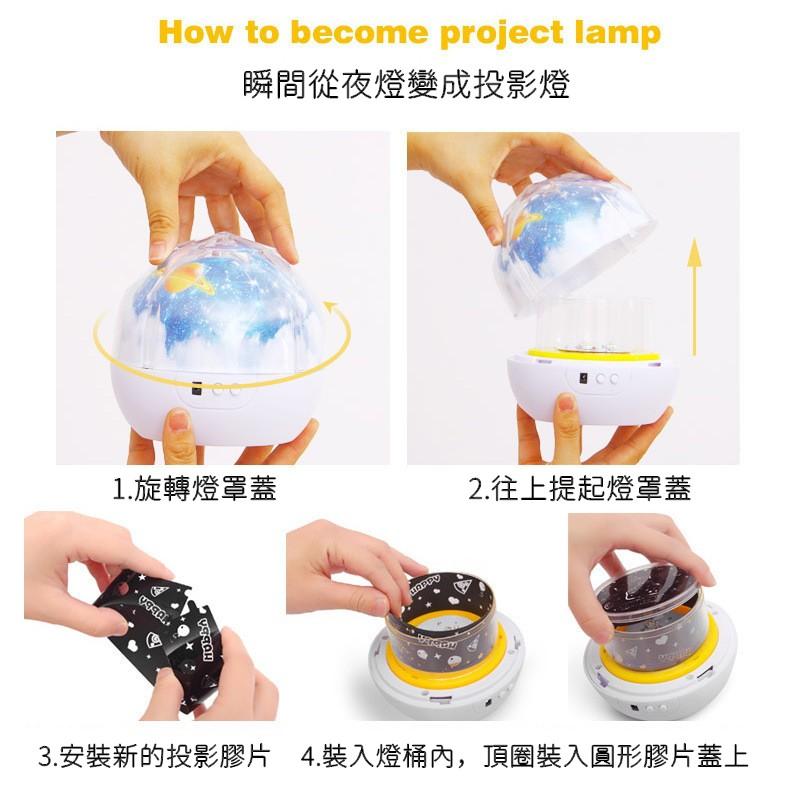 【贈四款幻燈片】 星空投影燈 星空燈 投射燈 宇宙星空燈 造型燈 小夜燈 地球燈 交換禮物 聖誕禮物【RS1057】-細節圖3
