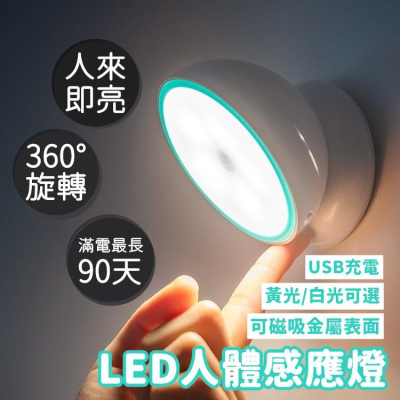 【台灣24H出貨】小夜燈 感應小夜燈 360度旋轉 智能夜燈 磁吸式 夜燈 LED小夜燈 居家照明【RS1026】