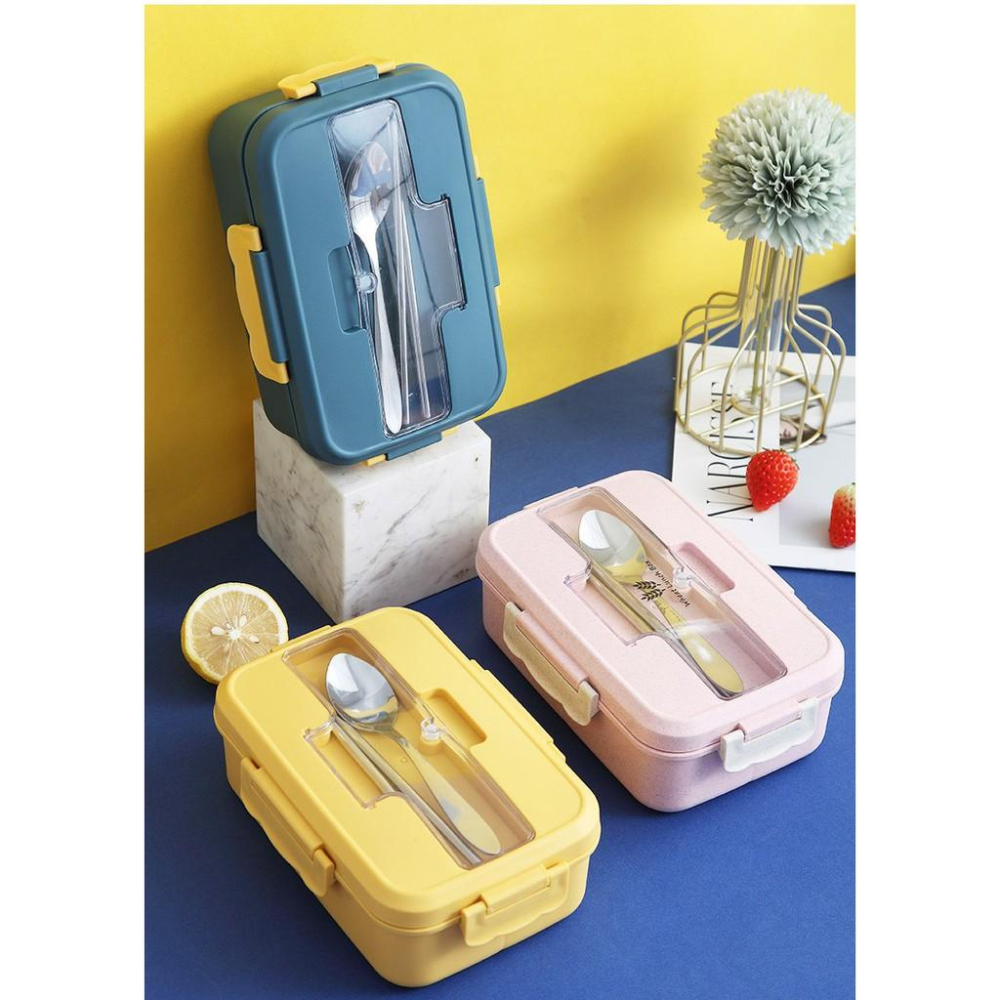 【可微波送餐具】便當盒 北歐三分隔便當盒 餐具便當盒 分隔餐盒 微波便當盒 保鮮盒 密封盒 野餐 露營【RS1141】-細節圖7