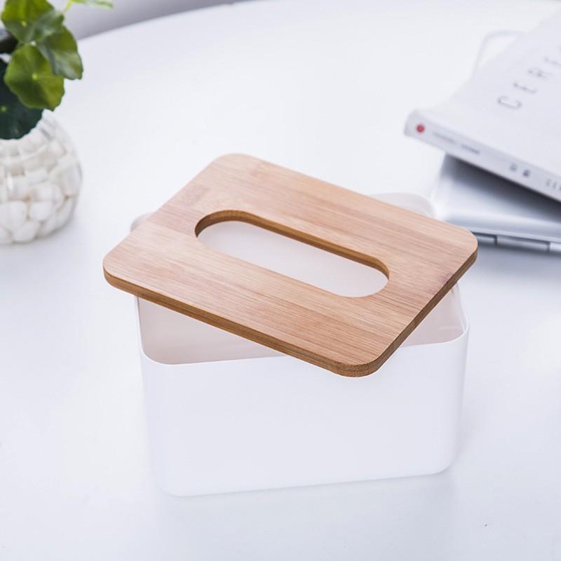 【台灣24H出貨】方形橡木蓋面紙盒 衛生紙盒 面紙盒 桌面收納 收納盒 置物盒 居家收納【RS915】-細節圖4