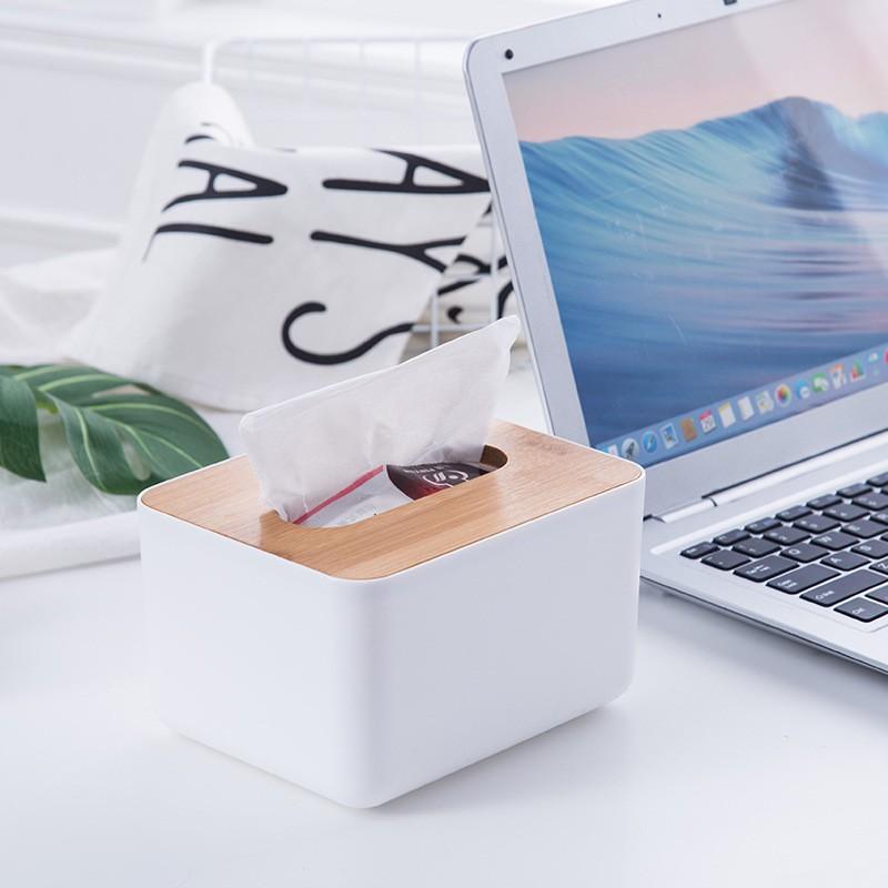 【台灣24H出貨】方形橡木蓋面紙盒 衛生紙盒 面紙盒 桌面收納 收納盒 置物盒 居家收納【RS915】-細節圖5