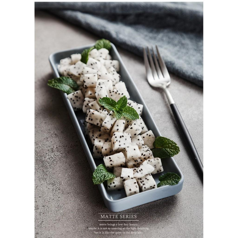 [細長] 陶瓷長方壽司盤 北歐風 啞光餐盤 長盤 壽司盤 蛋糕盤 陶瓷盤 盤子 餐盤 菜盤【RS919】-細節圖4