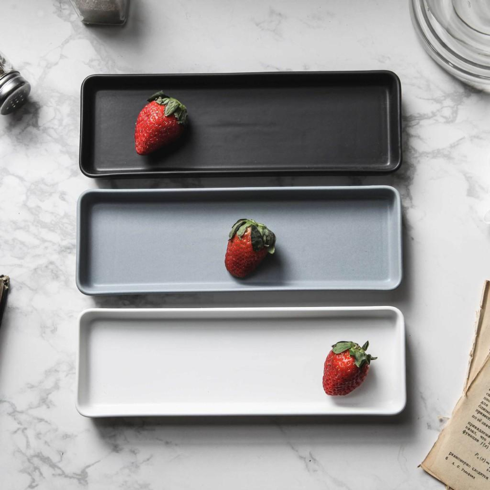 [細長] 陶瓷長方壽司盤 北歐風 啞光餐盤 長盤 壽司盤 蛋糕盤 陶瓷盤 盤子 餐盤 菜盤【RS919】-細節圖5