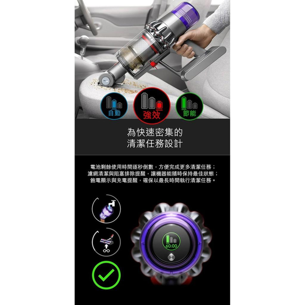 [保固台灣公司貨] Dyson V11 absolute 吸頭 頂規 無線 吸塵器 【DYS008】-細節圖5