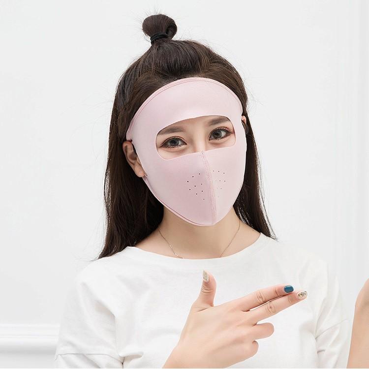 涼感冰絲防曬口罩 全罩口罩 全臉遮陽面罩 透氣可水洗 冰絲立體口罩 防塵 防曬 口罩 單入【RS946】-細節圖7