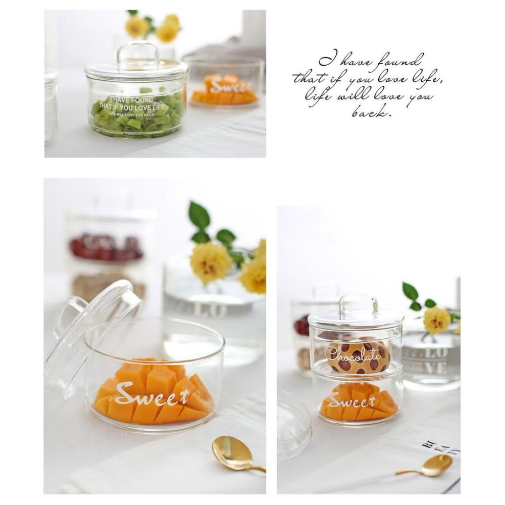 【台灣24H出貨】密封罐 零食玻璃儲物罐 玻璃碗 收納罐 玻璃罐 零食收納罐 居家收納【RS886】-細節圖4