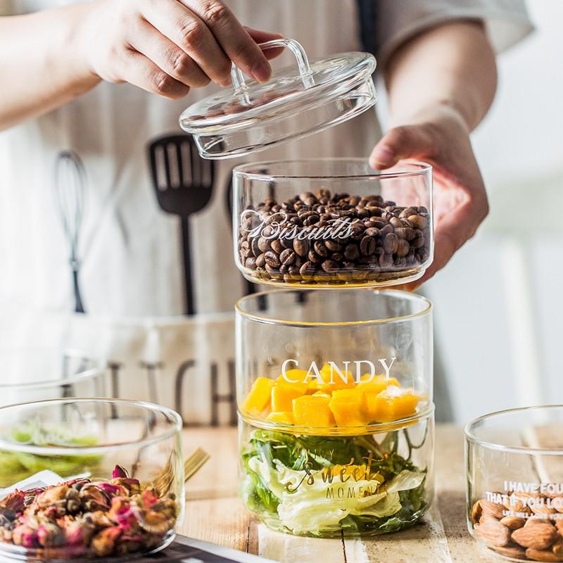 【台灣24H出貨】密封罐 零食玻璃儲物罐 玻璃碗 收納罐 玻璃罐 零食收納罐 居家收納【RS886】-細節圖8