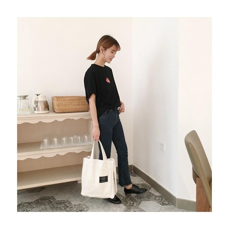 綠標大帆布袋[前小口袋款]  綠標包 帆布包 手提包 肩背包 手提袋 包包 旅行袋【RB477】-細節圖2