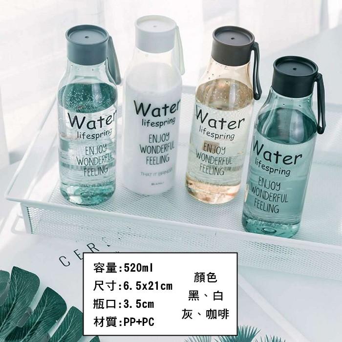 Water透明水瓶 透明水瓶 冷水壺 隨身杯 隨行杯 手提 防漏 汽水瓶 野餐 運動 健身【RS784】-細節圖2