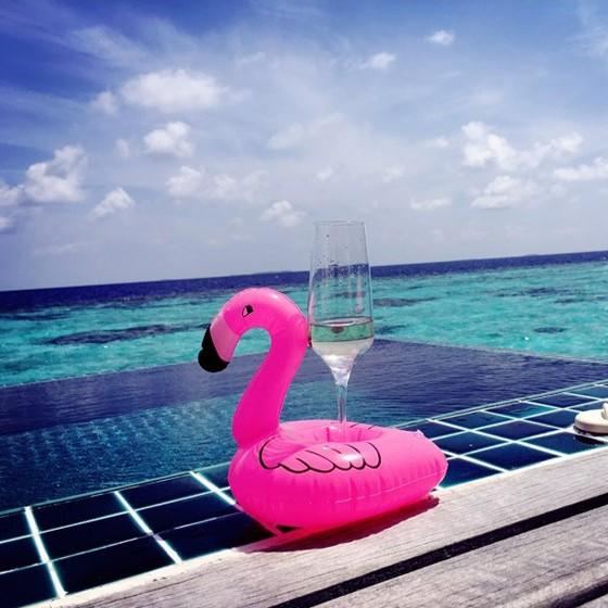 造型充氣杯架 紅鶴 獨角獸 飲料杯墊 水上杯墊 杯架 飲料架 游泳圈 水杯架 飲料泳圈 【RS467】-細節圖4