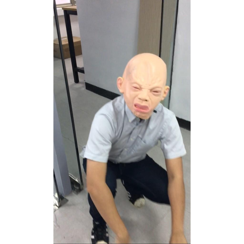 【台灣24H出貨】綠魚面具 綠魚頭套 嬰兒哭面具 哭臉面具 萬聖節 聖誕節 整人頭套 生日搞笑 禮物【RT004】-細節圖4