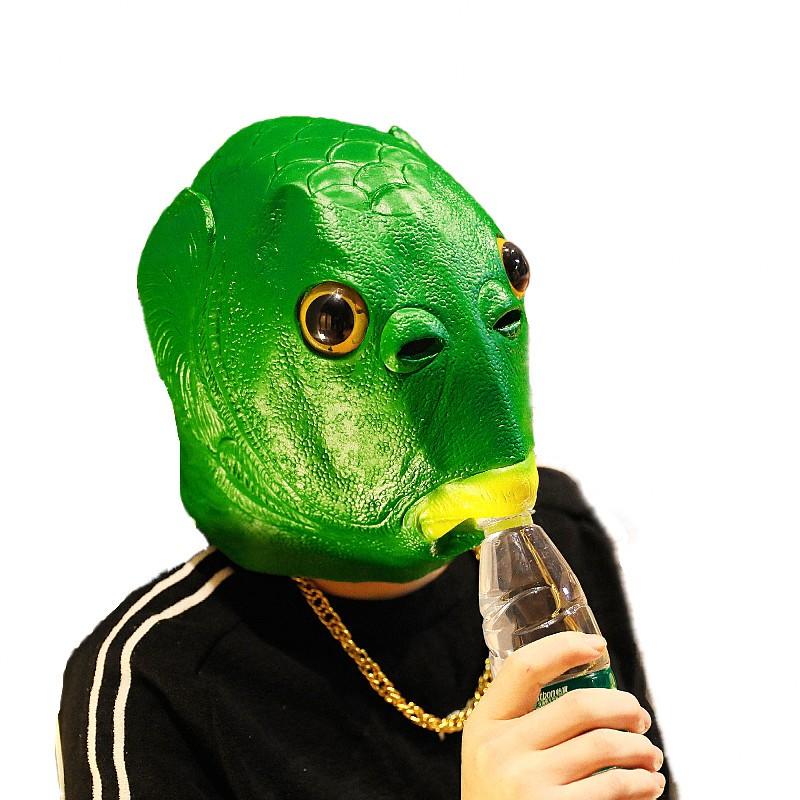 【台灣24H出貨】綠魚面具 綠魚頭套 嬰兒哭面具 哭臉面具 萬聖節 聖誕節 整人頭套 生日搞笑 禮物【RT004】-細節圖8