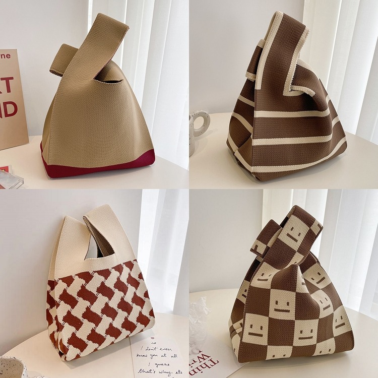 針織手提包 手提袋 手提包 針織包 小包包 肩背包 托特包 購物袋 便當袋 水桶包【RB613】-細節圖3