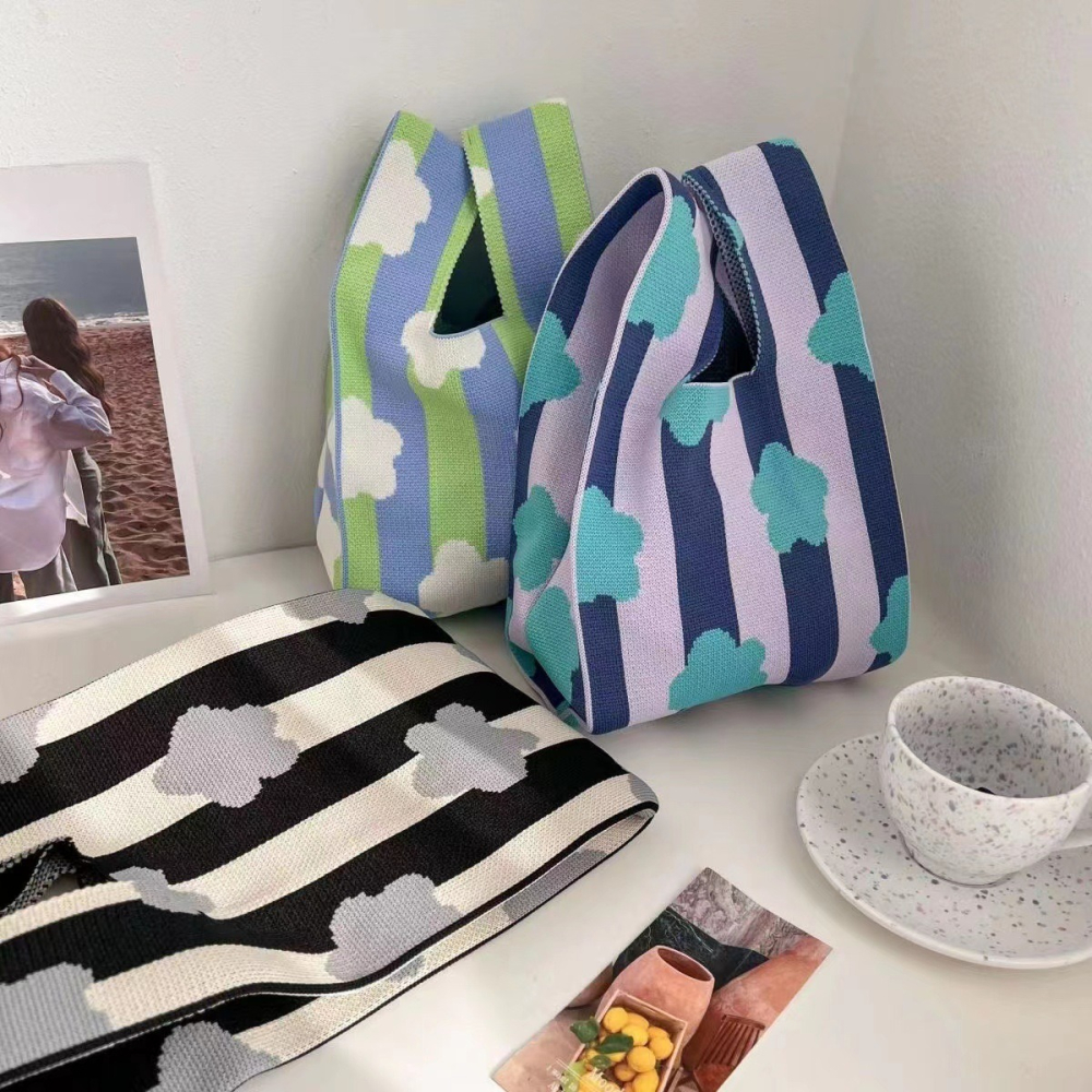 針織手提包 手提袋 手提包 針織包 小包包 肩背包 托特包 購物袋 便當袋 水桶包【RB613】-細節圖5