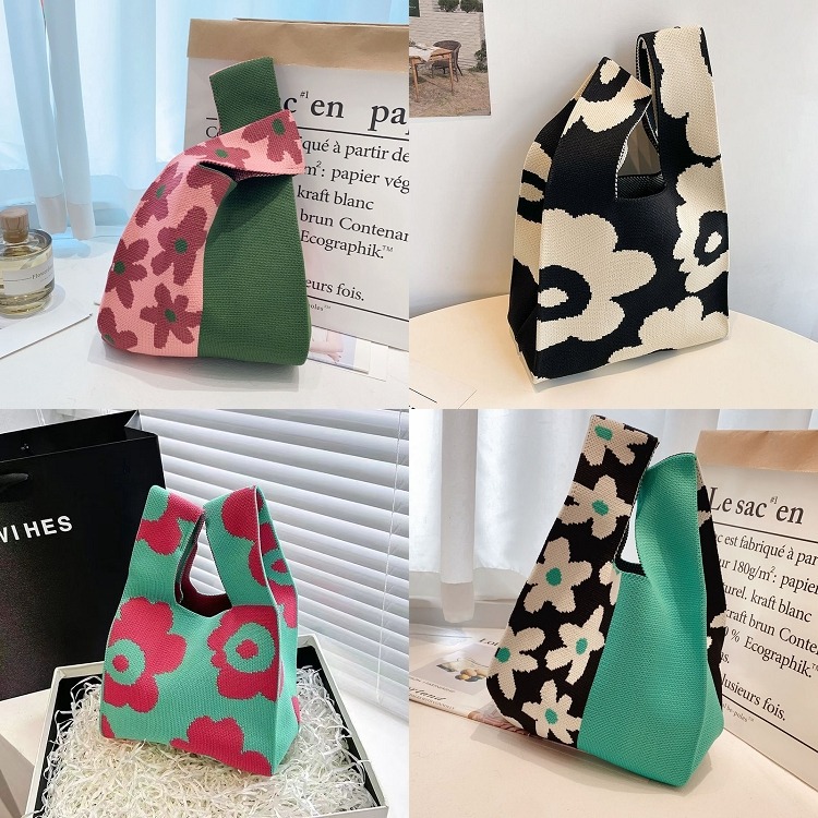 針織手提包 手提袋 手提包 針織包 小包包 肩背包 托特包 購物袋 便當袋 水桶包【RB613】-細節圖6