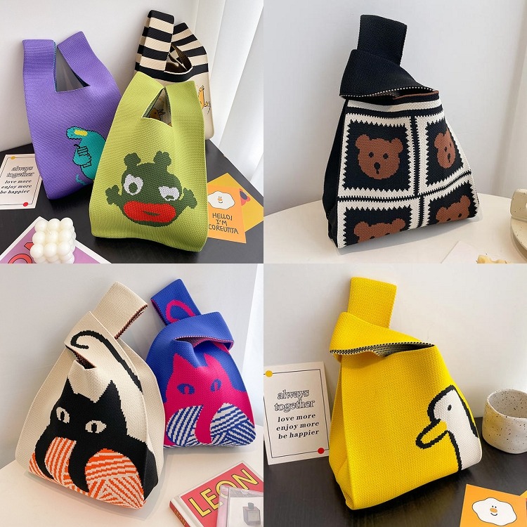 針織手提包 手提袋 手提包 針織包 小包包 肩背包 托特包 購物袋 便當袋 水桶包【RB613】-細節圖7