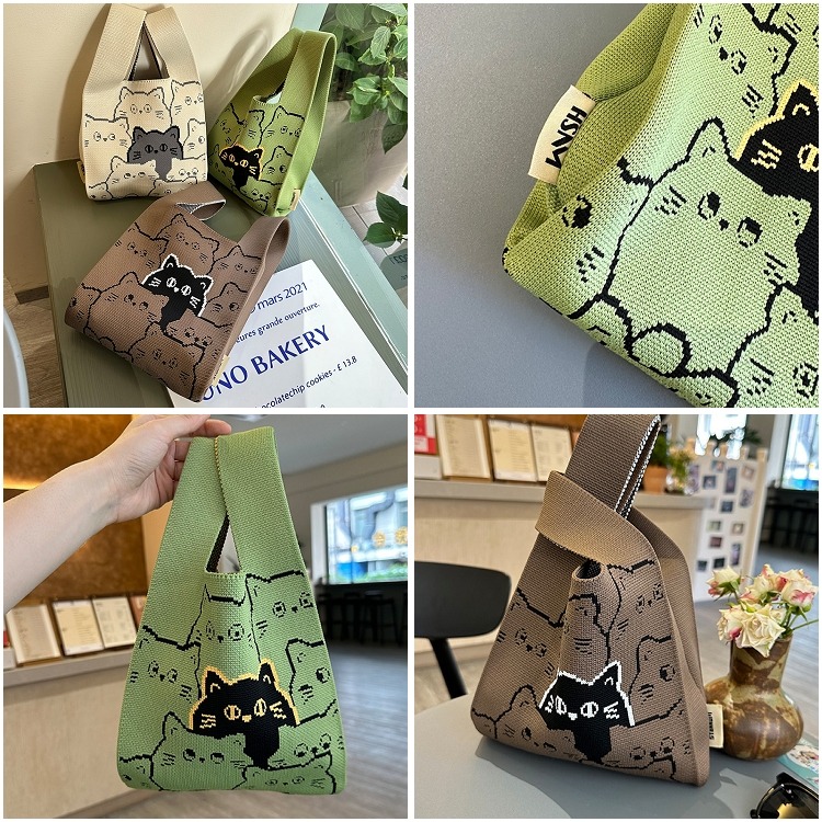 針織手提包 手提袋 手提包 針織包 小包包 肩背包 托特包 購物袋 便當袋 水桶包【RB613】-細節圖8