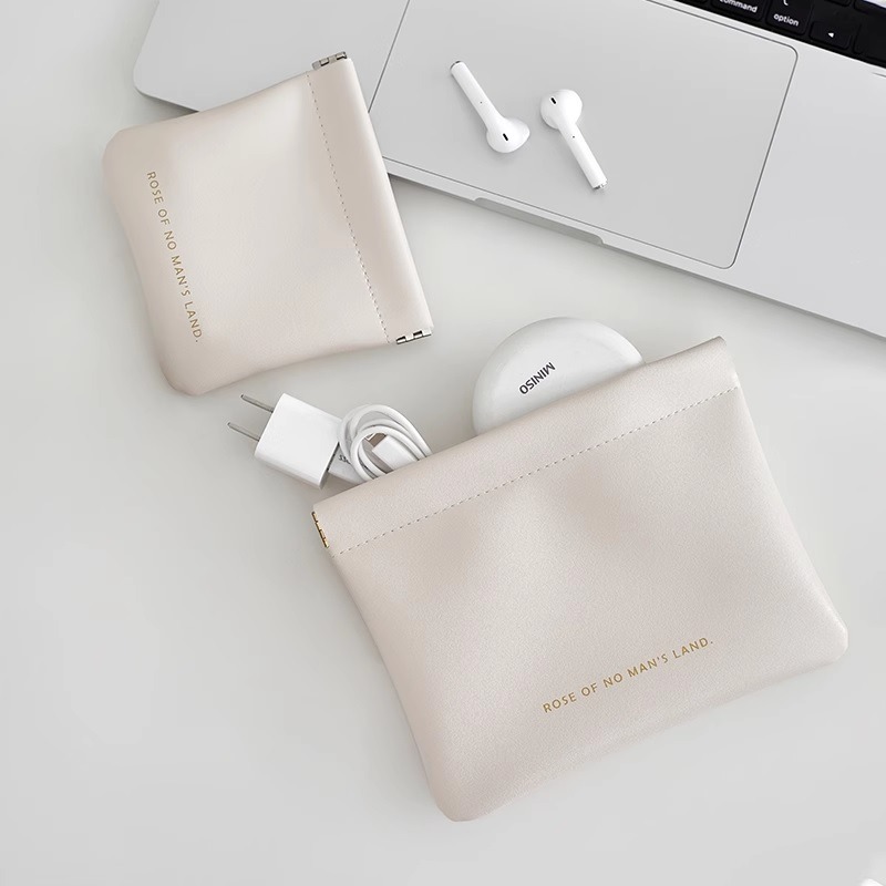 【台灣24H出貨】彈片收納包 零錢包 彈片收納袋 耳機包 口紅包 小零錢包 皮革零錢包 耳機收納包【RB614】-細節圖6