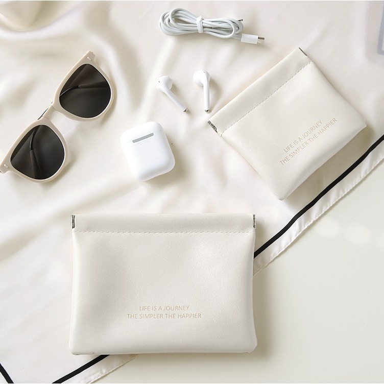 【台灣24H出貨】彈片收納包 零錢包 彈片收納袋 耳機包 口紅包 小零錢包 皮革零錢包 耳機收納包【RB614】-細節圖7