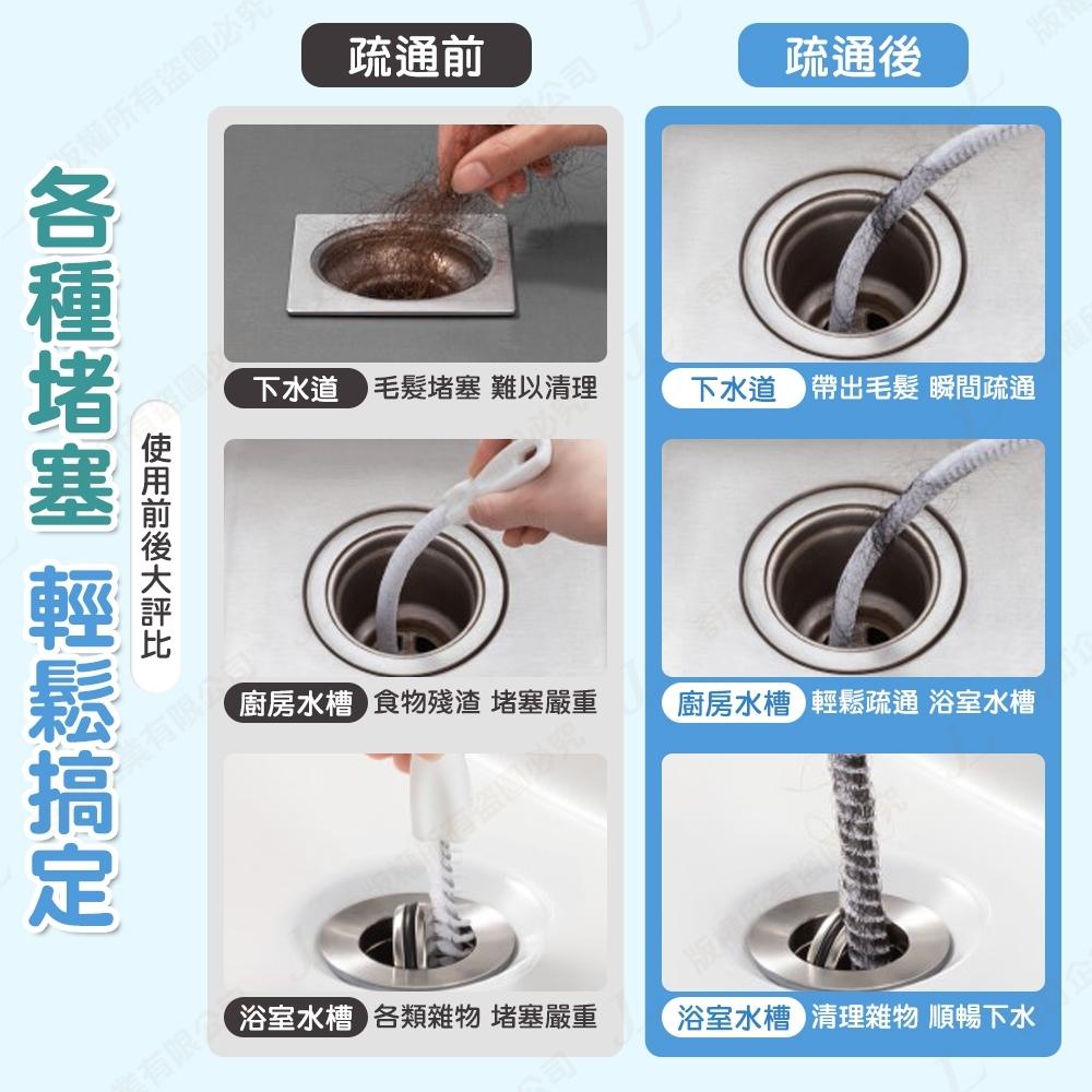 【快速出貨】水管疏通刷 水管疏通器 下水道疏通器 排水孔疏通器 頭髮疏通刷 水管清潔刷 毛髮頭髮清潔 疏通刷-細節圖5