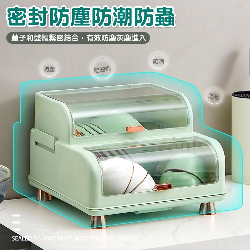 【輕奢華質感 雙層收納】 碗櫃 碗架 餐具架 瀝水架 碗籃 碗盤收納 碗筷收納 餐具收納架-細節圖5