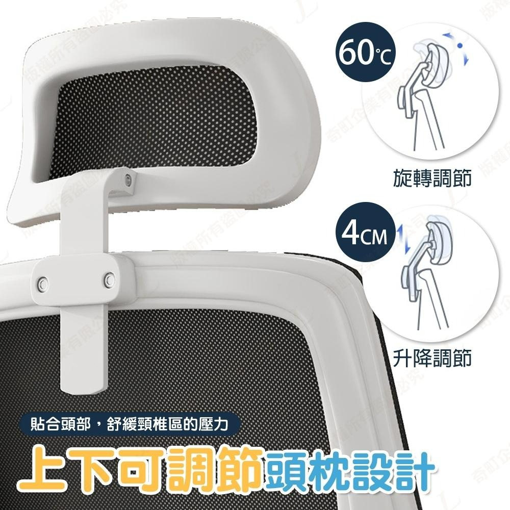 【逍遙款 頭枕 乳膠坐墊】電腦椅 辦公椅 人體工學椅 護腰椅 工作椅 活動椅 電腦椅子 居家椅 書桌椅-細節圖4