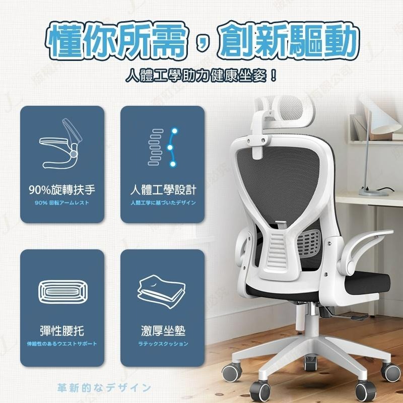 【台灣現貨 頭枕式護脊電腦椅】電腦椅 辦公椅 護腰椅 工作椅 活動椅 網椅 居家椅 書桌椅 3D頭枕-細節圖7