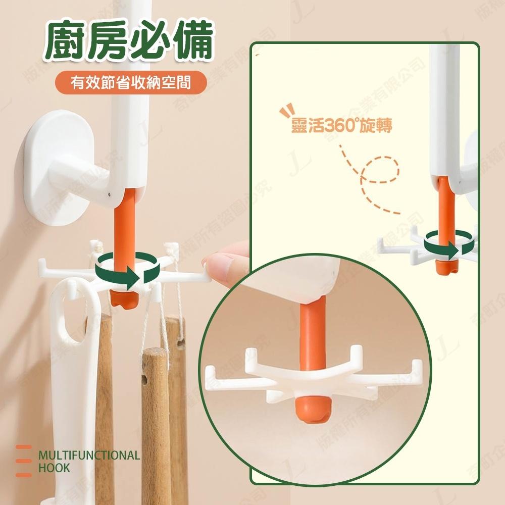 【升級款 2合1】L型掛勾 旋轉掛勾 無痕掛鉤 保鮮膜架 置物收納掛鉤 多功能置物掛勾 廚房鍋蓋架 紙巾架 掛勾-細節圖4