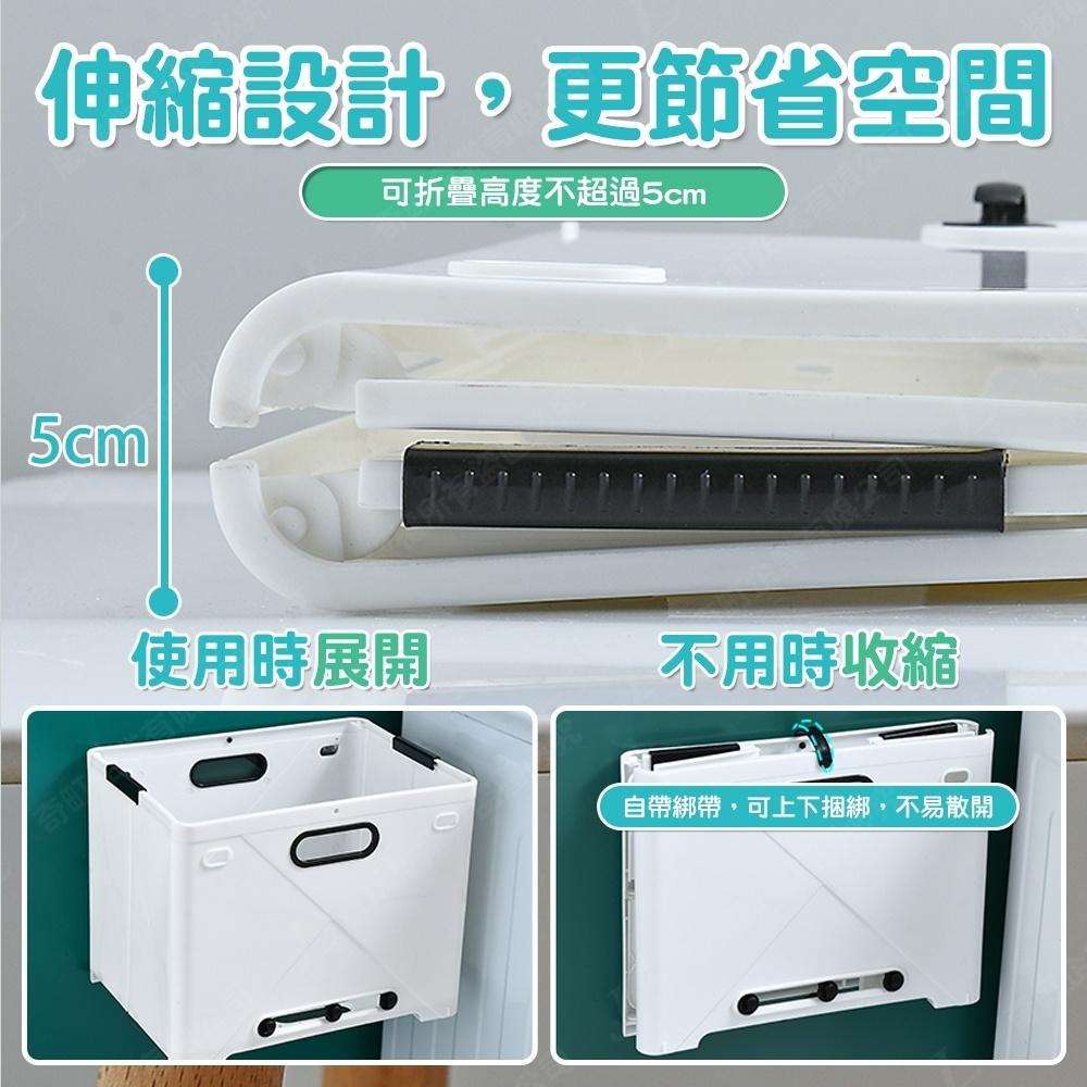 【快速出貨 升級版】掛壁式摺疊洗衣籃 掛壁式 收納籃 收納筐 洗衣籃 髒衣籃 置物藍 摺疊收納籃-細節圖5