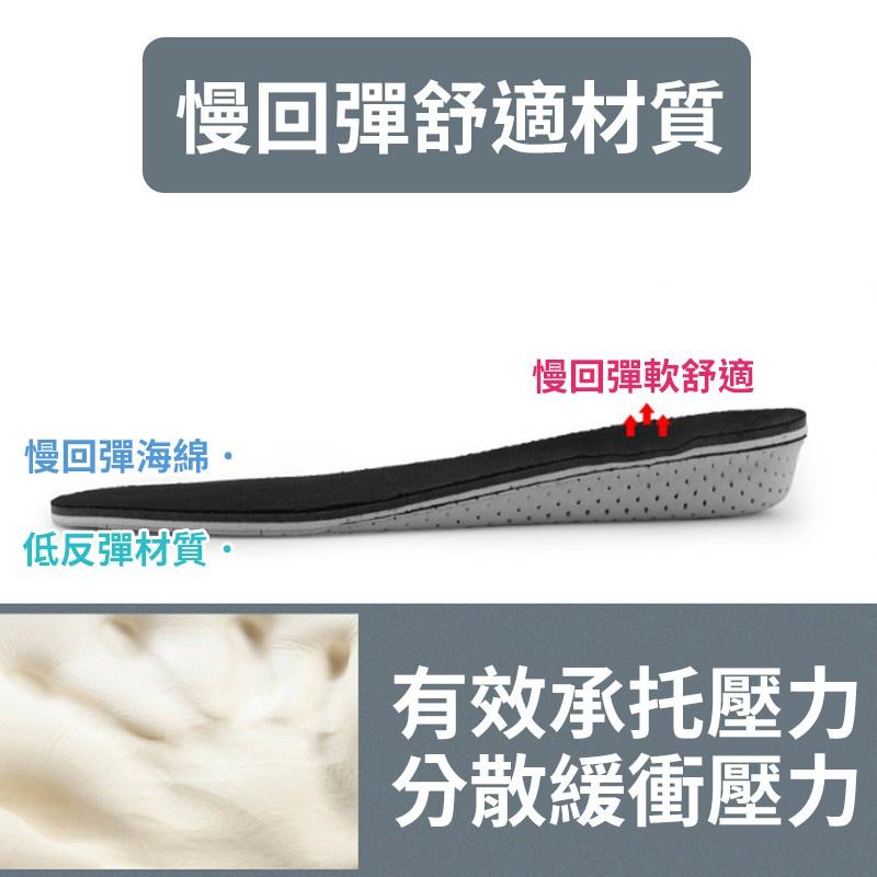 【慢回彈記憶墊】增高鞋墊 隱形鞋墊 4D增高墊 記憶鞋墊 腳後跟墊 內增高鞋墊 減壓透氣 4D記憶棉 不變形-細節圖3