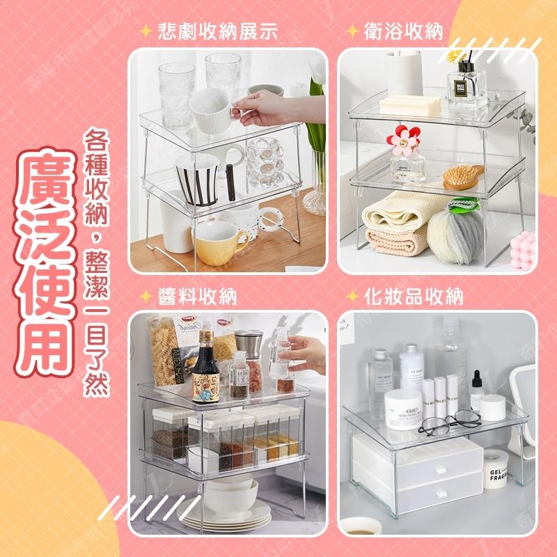 【快速出貨 可層層堆疊】透明收納架 折疊置物架 折疊桌 床上桌 置物架 折疊桌子 折疊懶人桌 摺疊收納架-細節圖4
